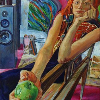 Peinture intitulée "Eva with Apple" par Klaus Steigner, Œuvre d'art originale, Autre