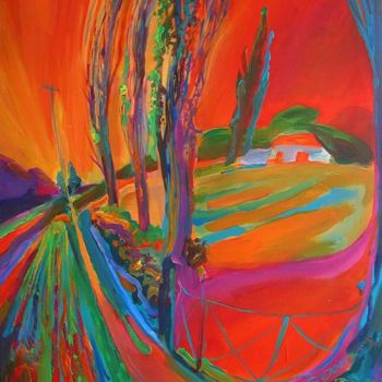 Malerei mit dem Titel "Nagyrev Orange" von Klaus Steigner, Original-Kunstwerk, Öl