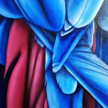 Peinture intitulée "Série les plumes fo…" par Steivan Loundou, Œuvre d'art originale, Encaustique Monté sur Châssis en bois