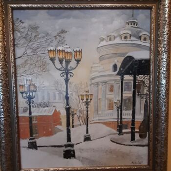 Malarstwo zatytułowany „Winter Petersburg” autorstwa Svetlana Machulka, Oryginalna praca, Olej Zamontowany na Drewniana rama…
