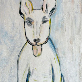 Peinture intitulée "My Friend Dog" par Stela Cobra, Œuvre d'art originale, Acrylique Monté sur Châssis en bois