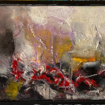 Painting titled "A travers l'ombre" by Steliana Mocanu, Original Artwork, Oil Mounted on Wood Stretcher frame