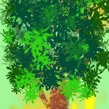 Arts numériques intitulée "Green Tree" par Stella, Œuvre d'art originale, Peinture numérique