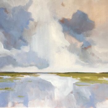 Painting titled "After the rain" by Stella Burggraaf, Original Artwork, Oil Mounted on Wood Stretcher frame