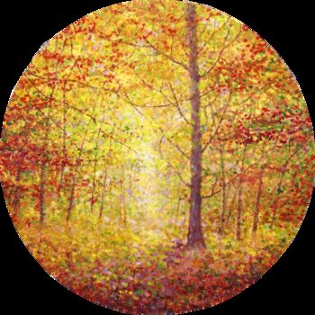 Painting titled "Autumn Moments" by Stella Dunkley, Original Artwork, Acrylic Mounted on Wood Stretcher frame