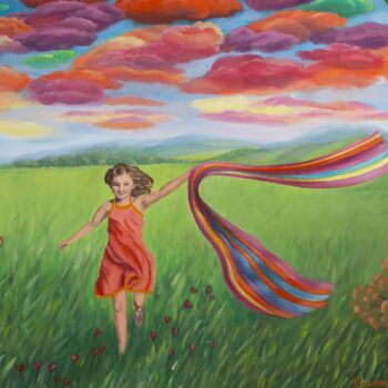 Peinture intitulée "<<Moments of happin…" par Stella Giagkouli, Œuvre d'art originale, Huile
