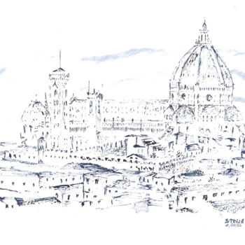 Desenho intitulada "Florence" por Stella Polare, Obras de arte originais, Tinta