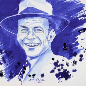 Ζωγραφική με τίτλο "Frank Sinatra 12 Dec" από Stella Polare, Αυθεντικά έργα τέχνης, Μελάνι