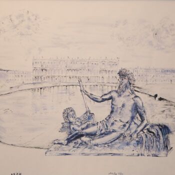 Rysunek zatytułowany „Versailles_Poseidon” autorstwa Stella Polare, Oryginalna praca, Atrament