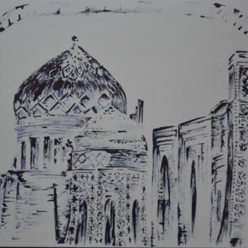 Disegno intitolato "Samarkand" da Stella Polare, Opera d'arte originale, Inchiostro