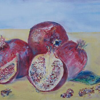 Painting titled "Grenade" by Stella Polare, Original Artwork, Oil
