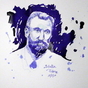 Pintura intitulada "Pierre Curie" por Stella Polare, Obras de arte originais, Tinta