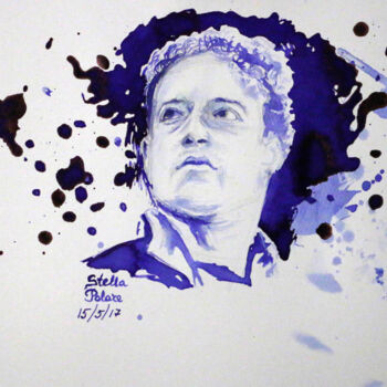 Malerei mit dem Titel "Mark Zuckerberg" von Stella Polare, Original-Kunstwerk, Tinte