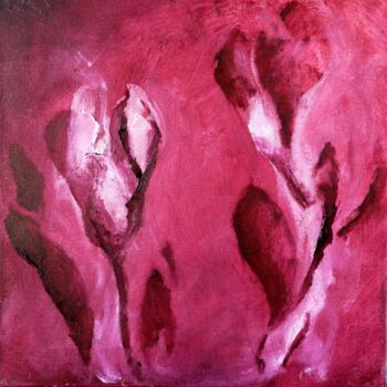Peinture intitulée "Magnolia violeta" par Stella Maris Cristobo, Œuvre d'art originale, Huile