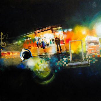 Malerei mit dem Titel "taksim doner" von Stellarue, Original-Kunstwerk, Acryl