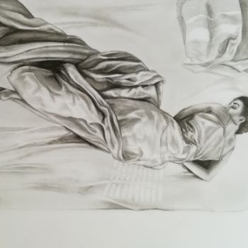 Drawing titled "Sommeil léger" by Stellie Zannier, Original Artwork, Pencil