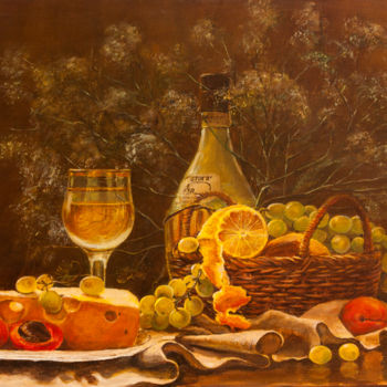 Malerei mit dem Titel "Натюрморт с виногра…" von Andrei Semenov, Original-Kunstwerk, Öl