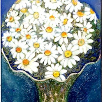 Malerei mit dem Titel "Bouquet of daisies" von Steluta Dumitrescu Zelici, Original-Kunstwerk