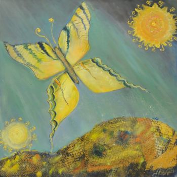 Peinture intitulée "Butterfly" par Steluta Dumitrescu Zelici, Œuvre d'art originale