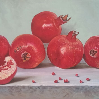 Pittura intitolato "Pomegranate Harvest" da Stepan Ohanyan, Opera d'arte originale, Olio Montato su Telaio per barella in le…