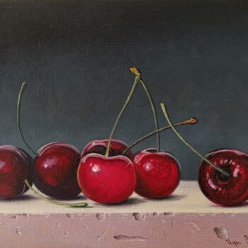 Peinture intitulée "Cherry Delight" par Stepan Ohanyan, Œuvre d'art originale, Huile Monté sur Châssis en bois