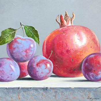 Painting titled "Fruitful Elegance" by Stepan Ohanyan, Original Artwork, Oil Mounted on Wood Stretcher frame