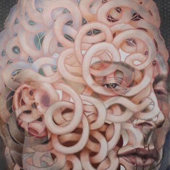 图画 标题为“Entanglement is in…” 由Stephan B. Reisig, 原创艺术品, 铅笔