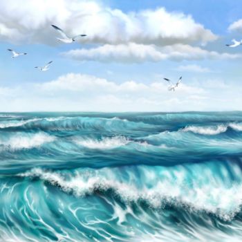 Digital Arts titled "blue ocean.jpg" by Stephan Iafrate, Original Artwork