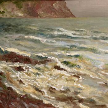Malerei mit dem Titel "Am Meer" von Stephan Praus, Original-Kunstwerk, Öl