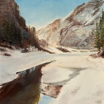 Malerei mit dem Titel "Pragser Wildsee/ La…" von Stephan Praus, Original-Kunstwerk, Pastell