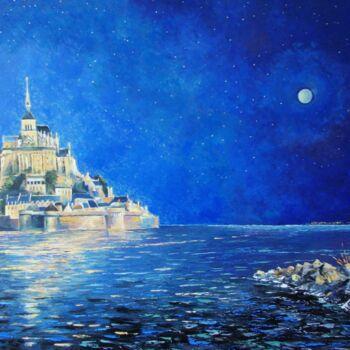 Картина под названием "Clair de Lune et gr…" - Stephan Serais, Подлинное произведение искусства, Масло Установлен на Деревян…