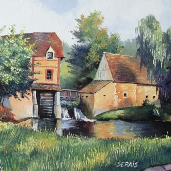 Peinture intitulée "Le Moulin de Viller…" par Stephan Serais, Œuvre d'art originale, Huile Monté sur Châssis en bois