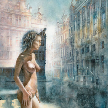 Malerei mit dem Titel "Brussels,   after t…" von Stéphan Swolfs, Original-Kunstwerk, Acryl