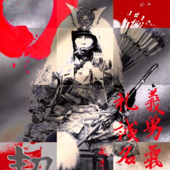 Arte digital titulada "Samourai" por Stephane Bazabas, Obra de arte original, Foto-montaje