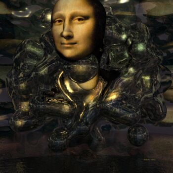Arts numériques intitulée "Mona Lisa 2000" par Stéphane Billiau, Œuvre d'art originale, Modélisation 3D