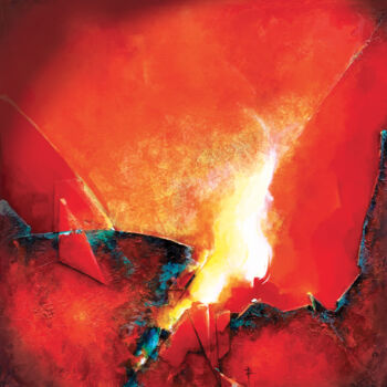 Peinture intitulée "My fire" par Stephane Blanchard, Œuvre d'art originale, Acrylique