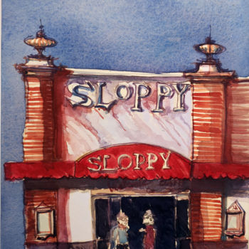 Painting titled "SLOPPY JOE's Key We…" by Stephane Cazenave, Original Artwork, Watercolor