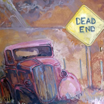 Peinture intitulée "DEAD END  ROUTE 66" par Stephane Cazenave, Œuvre d'art originale, Acrylique