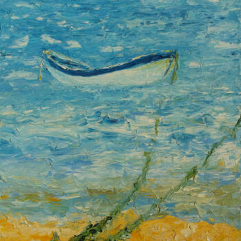 Peinture intitulée "Barque" par Stephane Delagneau, Œuvre d'art originale, Huile