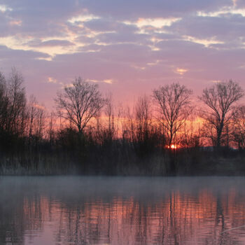 Photography titled "Aurore hivernale su…" by Stéphane Etienne, Original Artwork, Digital Photography