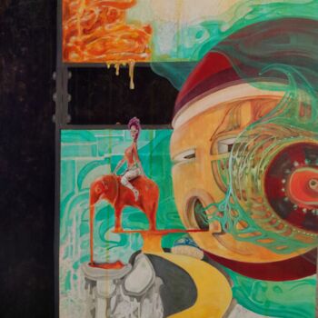 绘画 标题为“Groteska” 由Stephane Javelle, 原创艺术品, 丙烯 安装在其他刚性面板上