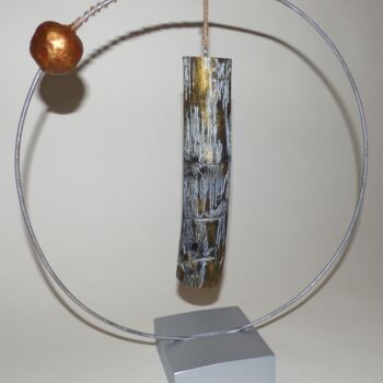 Sculpture titled "La pendule" by Stéphane Jenny, Original Artwork, Wood