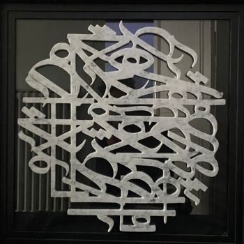 Scultura intitolato "Marble Calligraffiti" da Stéphane Jocardes (Léla (1991)), Opera d'arte originale, Pietra Montato su Alt…