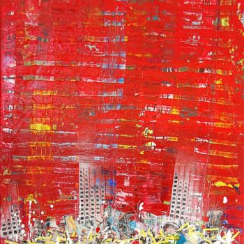Painting titled "All the city" by Stephane Jouet, Original Artwork, Acrylic