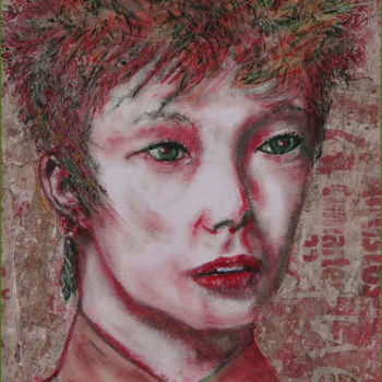 Painting titled "Androgyne" by Stéphane Le Gars (Steff), Original Artwork, Acrylic