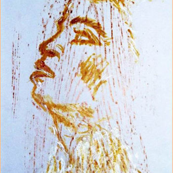 Peinture intitulée "Frottage et visage" par Stéphane Le Gars (Steff), Œuvre d'art originale, Acrylique