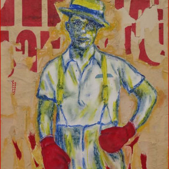 Pintura intitulada "Le boxeur" por Stéphane Le Gars (Steff), Obras de arte originais, Acrílico