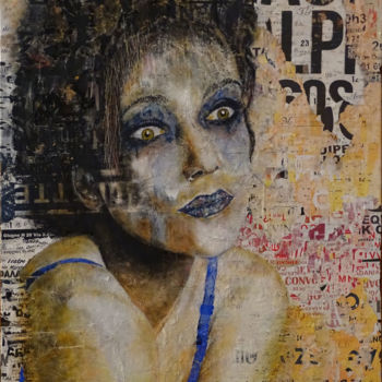 Картина под названием "Inhabitue make-up" - Stéphane Le Gars (Steff), Подлинное произведение искусства, Акрил
