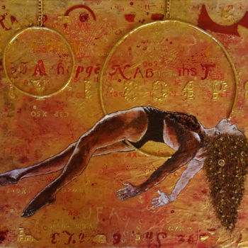Peinture intitulée "Cerceaux d'or" par Stéphane Le Gars (Steff), Œuvre d'art originale, Acrylique
