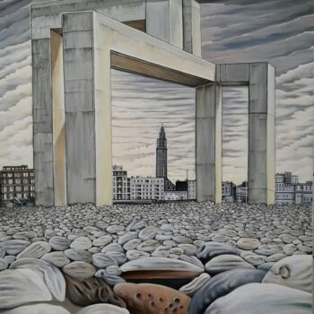 「Le Havre en abyme」というタイトルの絵画 Stéphane Moutonによって, オリジナルのアートワーク, アクリル